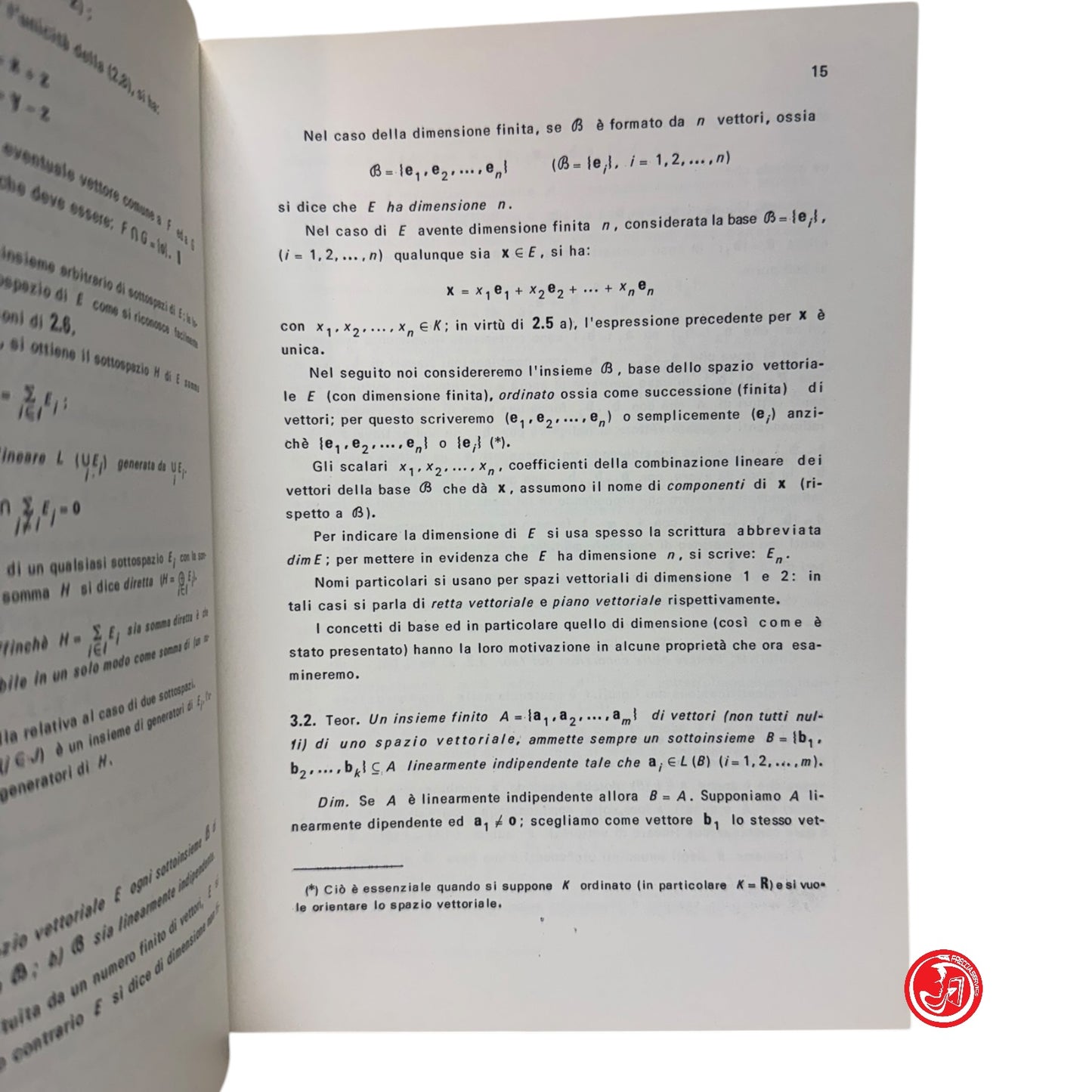 Matematica - F. Fava - Elementi di algebra lineare e geometria , 1977