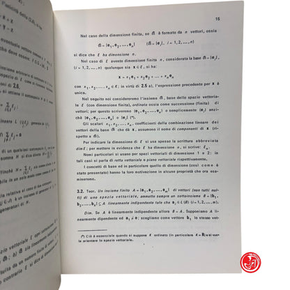 Matematica - F. Fava - Elementi di algebra lineare e geometria , 1977