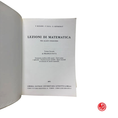 Matematica - F. Fava - Lezioni di matematica per allievi ingegneri Vol II - 1971