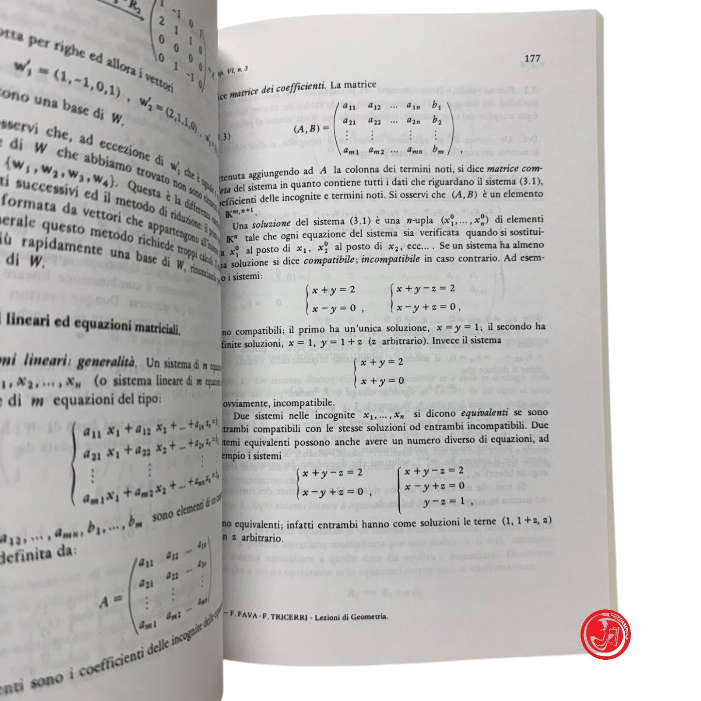 Matematica - F. Fava - Geometria e algebra lineare - Seconda edizione riveduta ed ampliata