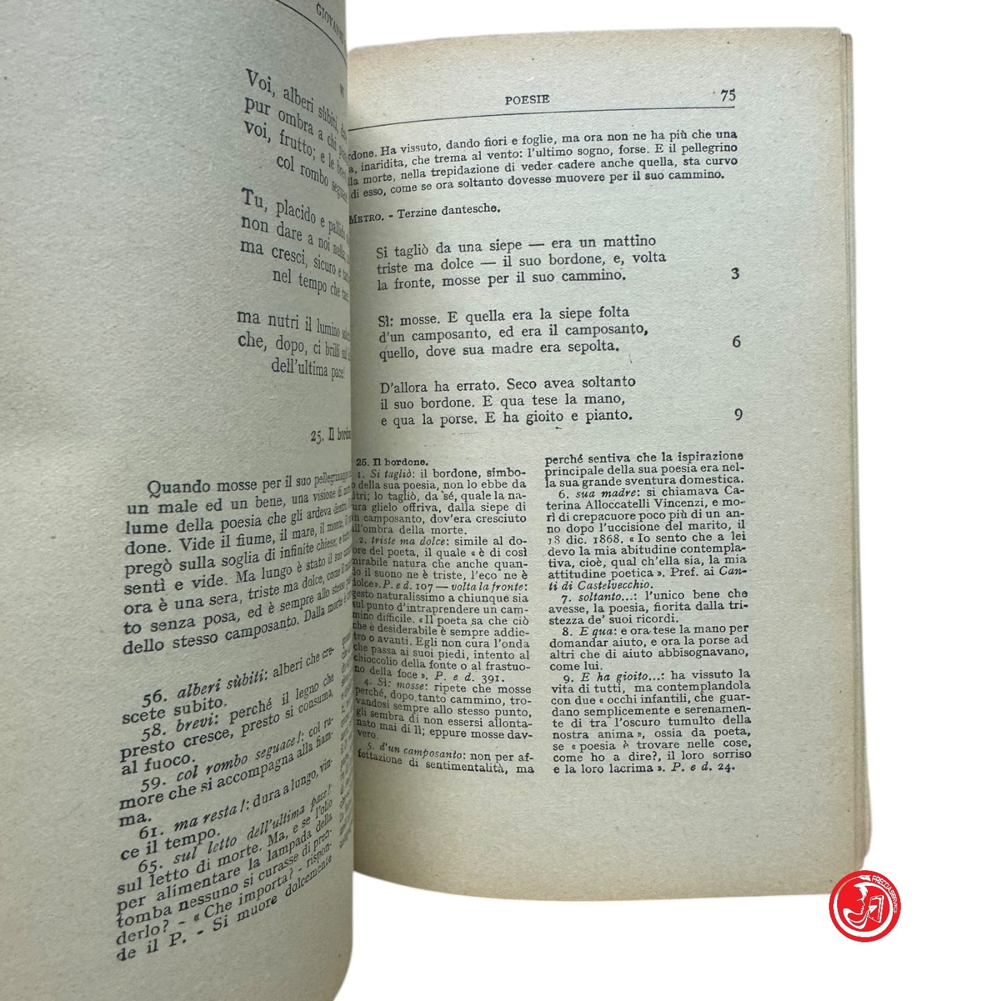 Letteratura Classica - Giovanni Pascoli - Poesia - Mondadori, 1952