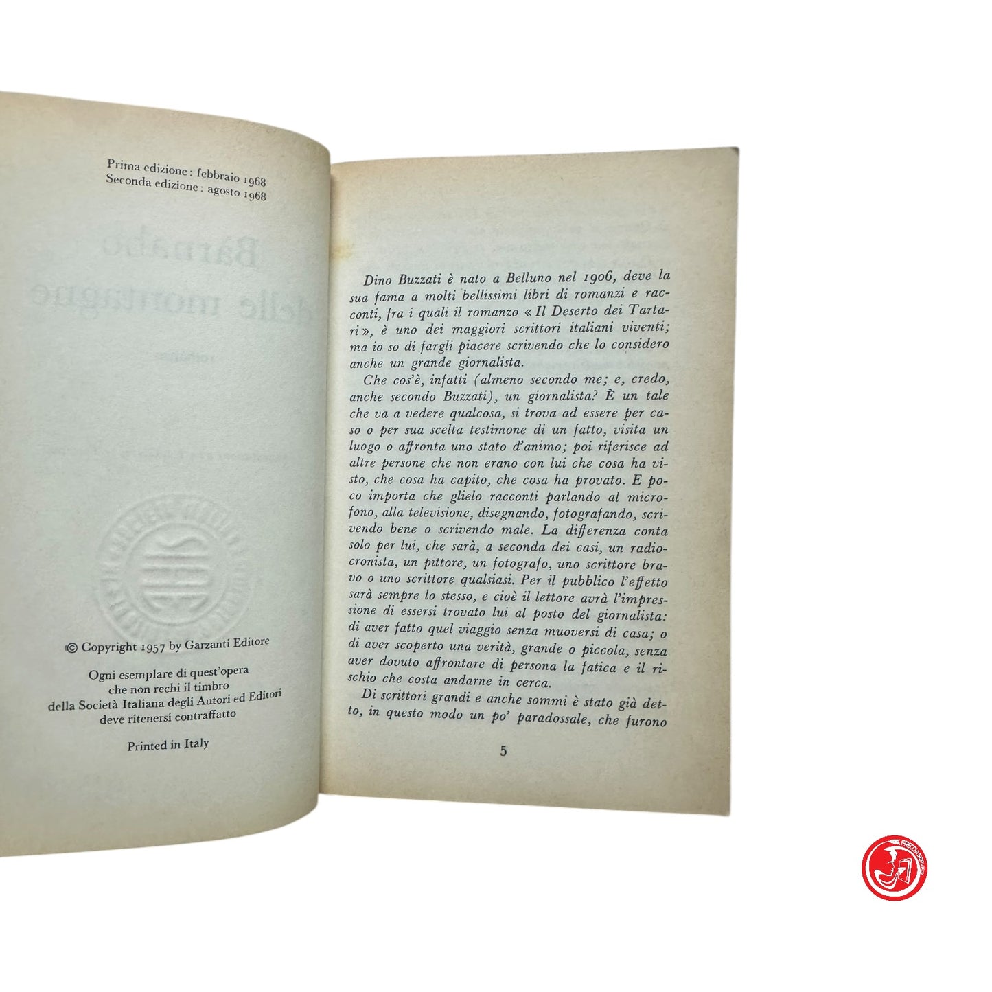 Romanzo - D. Buzzati - Barnabo delle montagne
