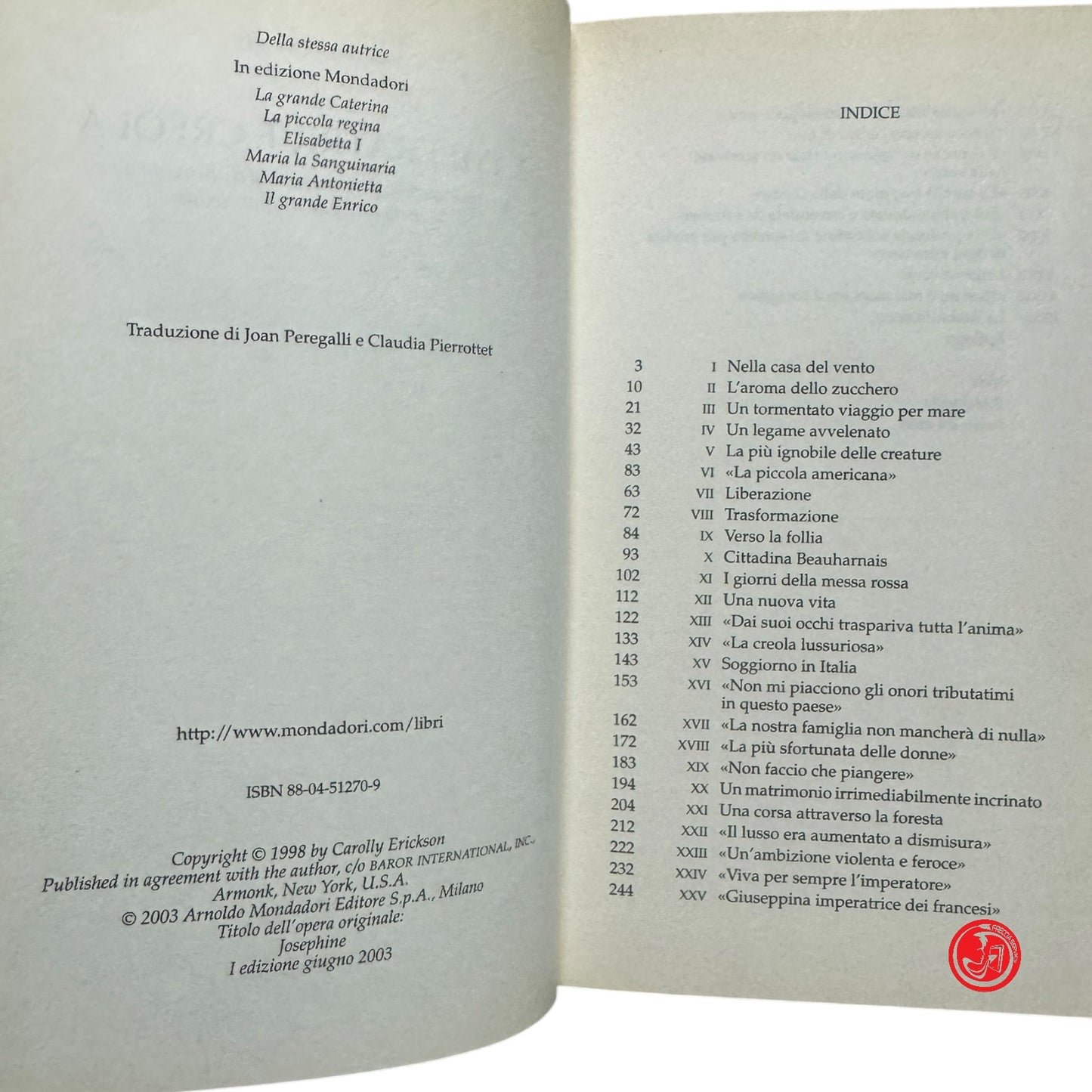 Romanzo storico - C. Erickson - L'imperatrice creola