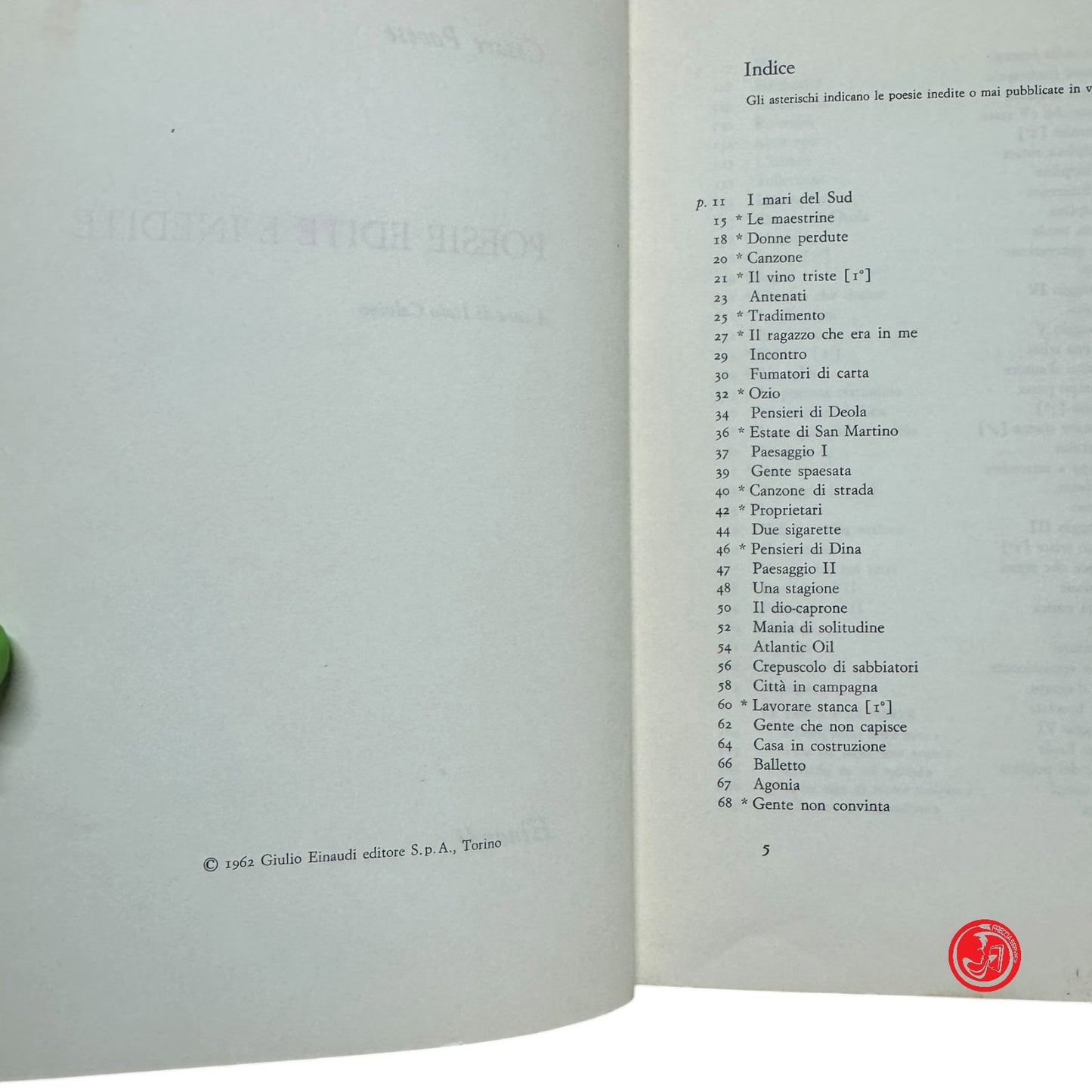 Classico - Cesare Pavese - Poesie edite e inedite