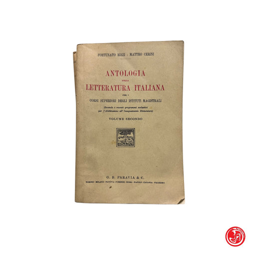 Libro di testo - Antologia della letteratura italiana - Volume secondo
