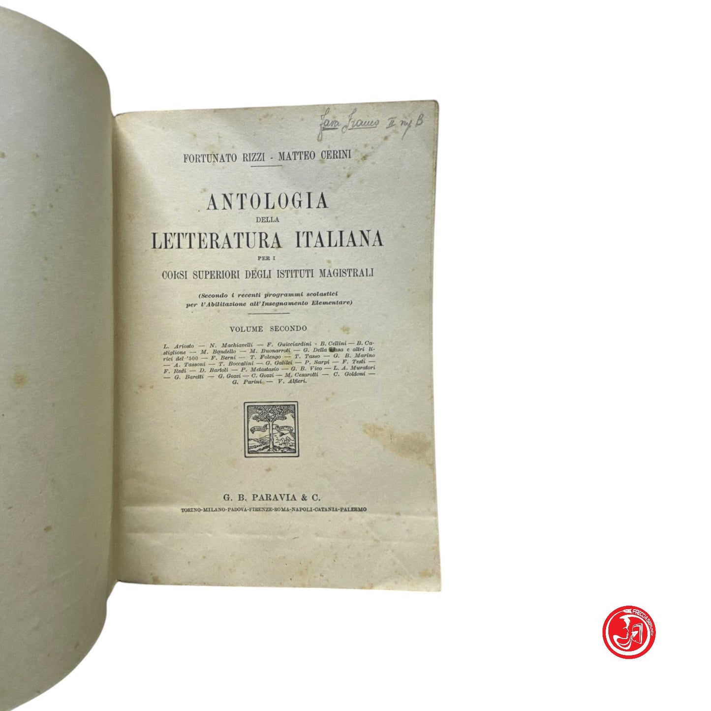 Libro di testo - Antologia della letteratura italiana - Volume secondo