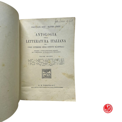 Libro di testo - Antologia della letteratura italiana - Volume secondo