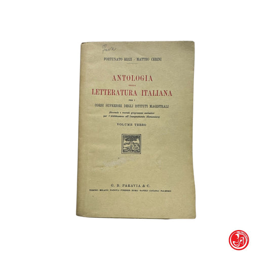 Libro di testo - Antologia della letteratura italiana - Volume terzo