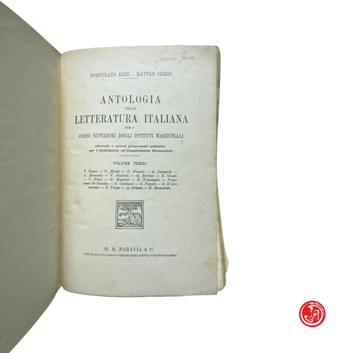 Libro di testo - Antologia della letteratura italiana - Volume terzo