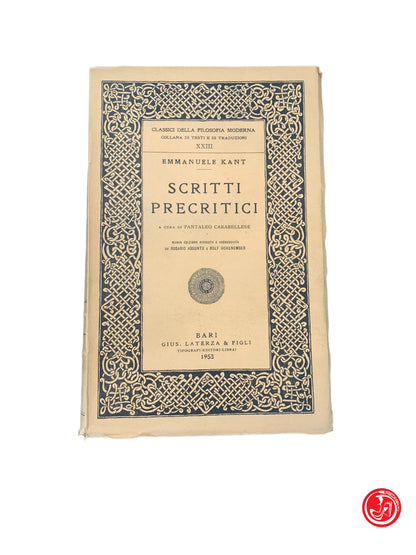 Libro Scritti Precritici Emmanuele Kant