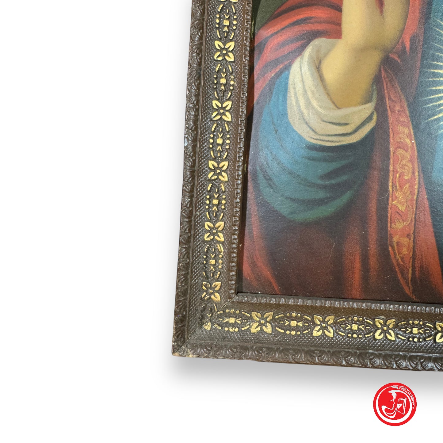 Print of Jesus in a beautiful wooden frame - sacred art