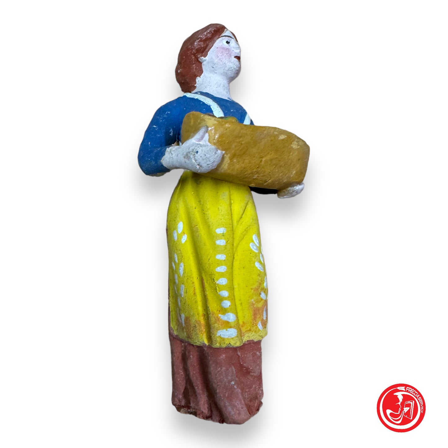 Figurine statue en terre cuite pour la crèche - ancienne - 11 cm 