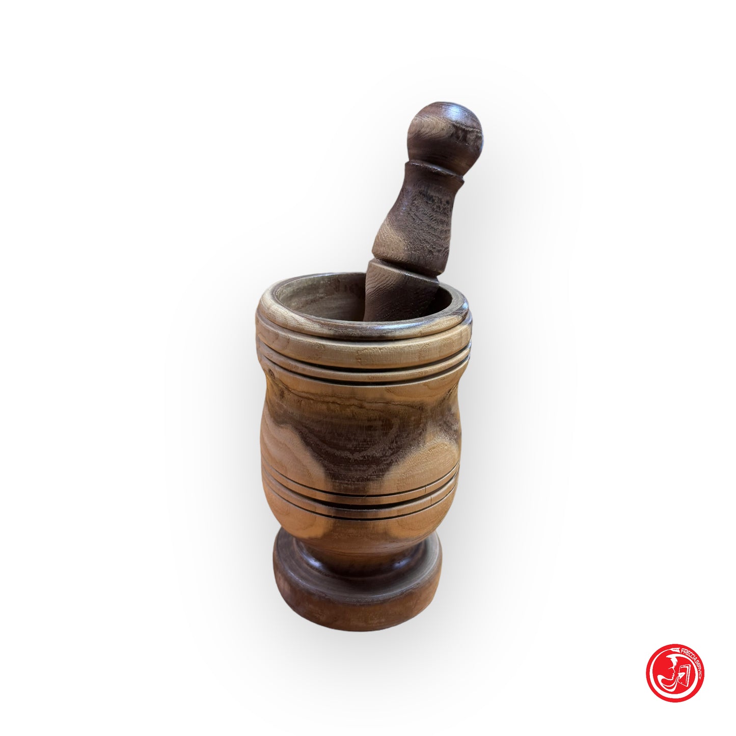 Wooden pestle and mortar