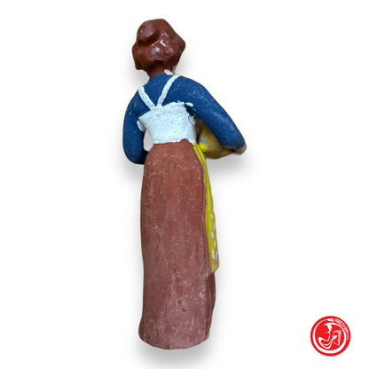 Figurine statue en terre cuite pour la crèche - ancienne - 11 cm 