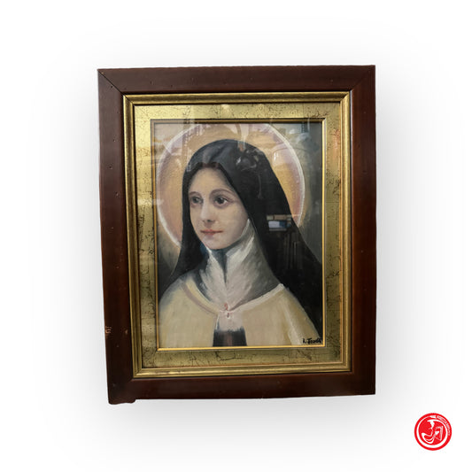 Quadro S. Teresa del Bambino Gesù - olio su cartoncino - R. Toselli