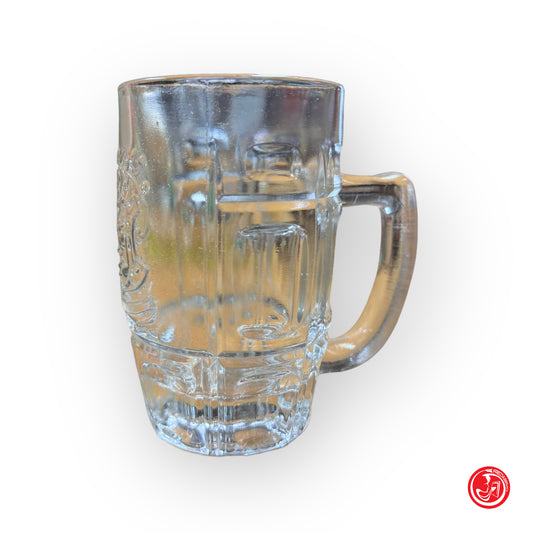 Thick glass beer mug