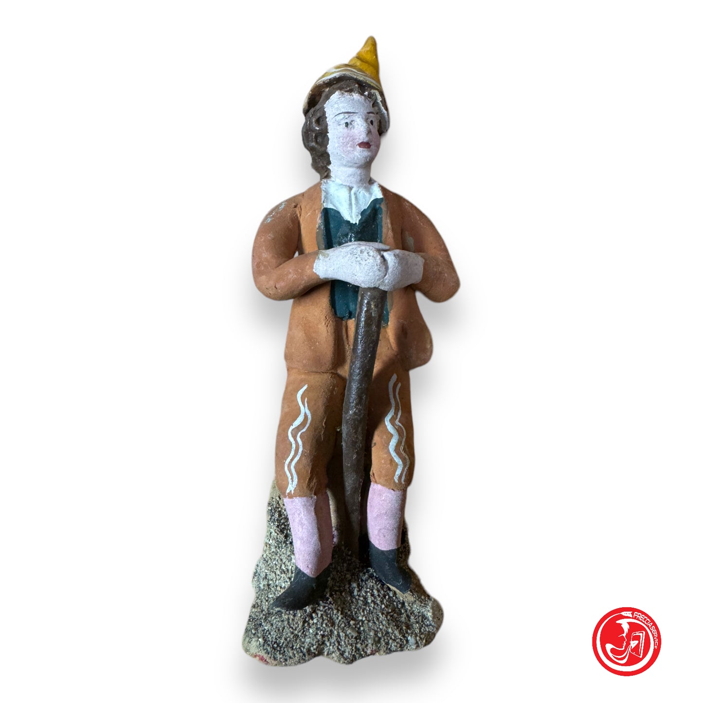 Figurine statue en terre cuite pour la crèche - ancienne - 15 cm 