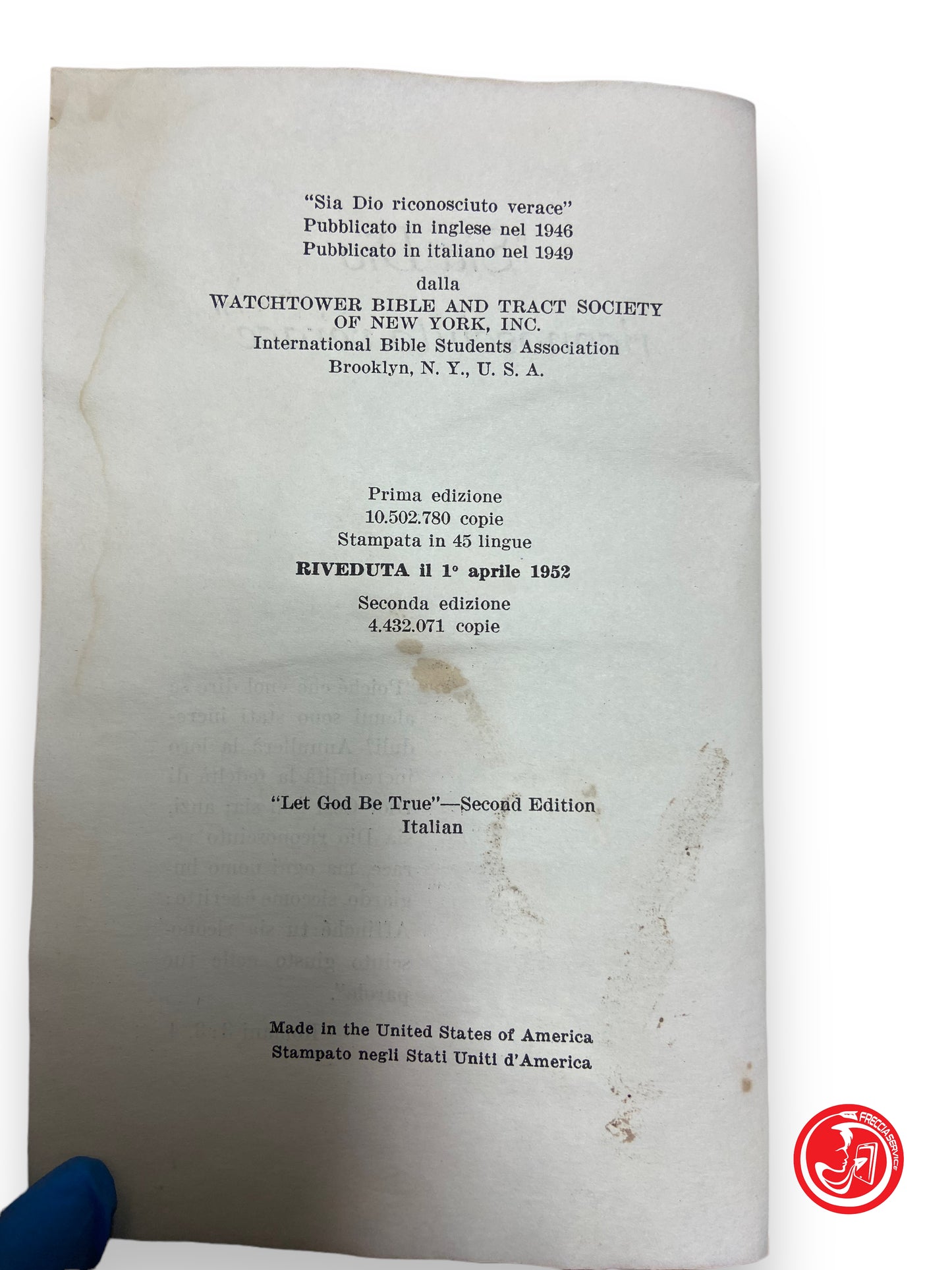 Que Dieu soit reconnu comme vrai - édition révisée du 1er avril 1952 