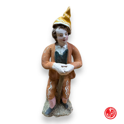 Figurine statue en terre cuite pour la crèche - ancienne - 15 cm 