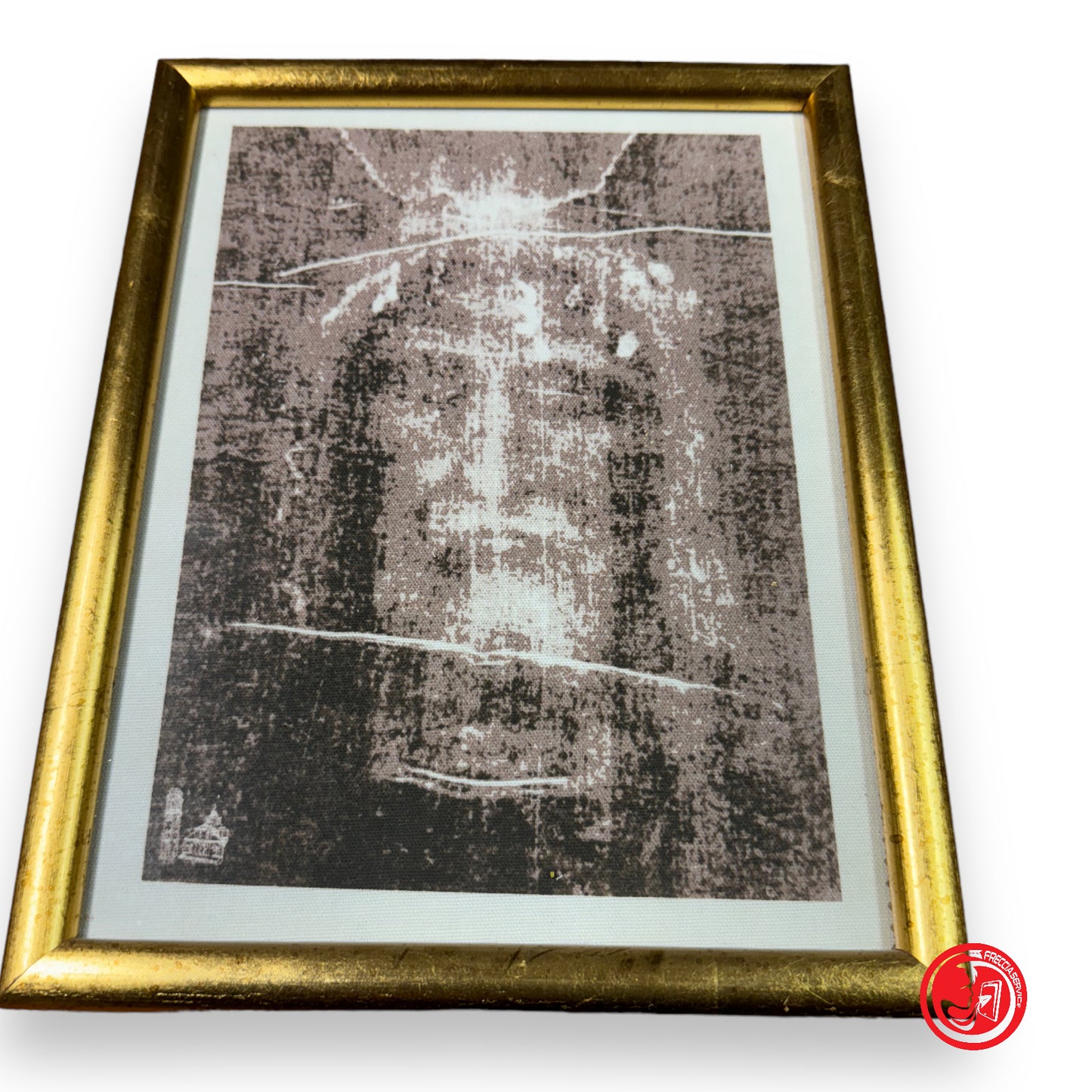 Print of Jesus in wooden frame - sacred art