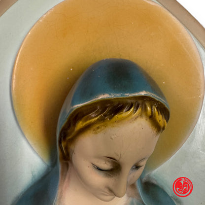 Icône en céramique de la Vierge à l'Enfant Jésus - art sacré