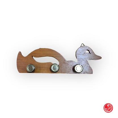 Wooden duck-shaped clothes hanger