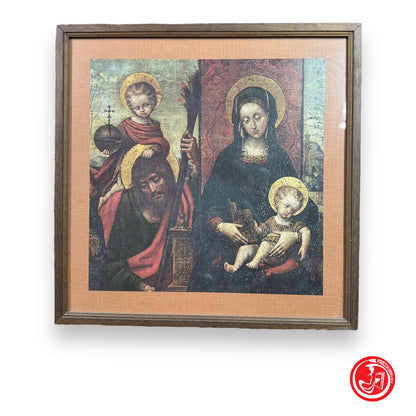 Quadro stampa - Rappresentazione cristiana in cornice in legno - arte sacra