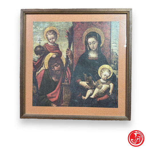 Print framework - Christian representation in wooden frame - sacred art