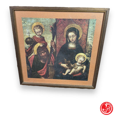 Print framework - Christian representation in wooden frame - sacred art