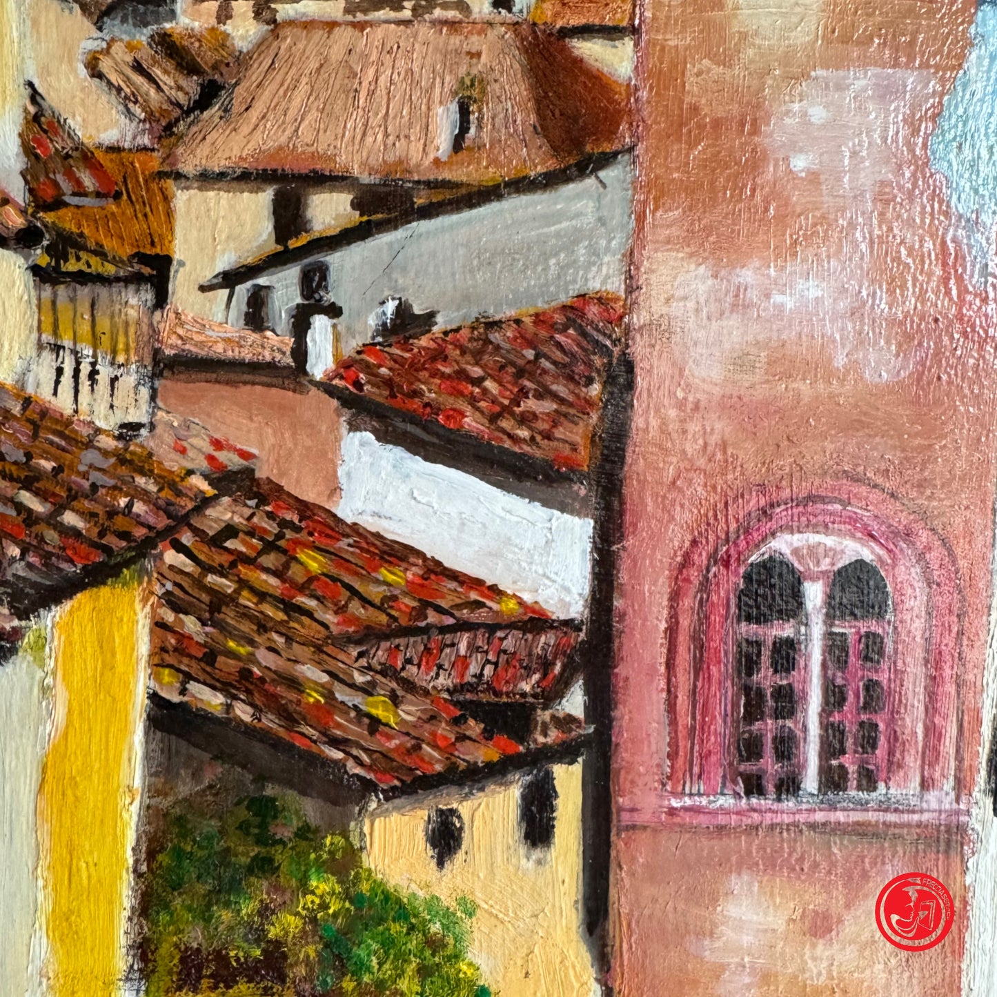 Quadro dipinto Vista della città - Fra Guy 2002 - 60 x 75 cm