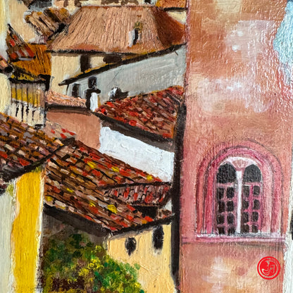 Quadro dipinto Vista della città - Fra Guy 2002 - 60 x 75 cm