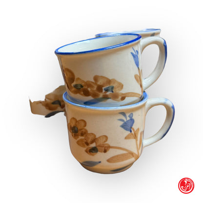 Set da 6 per il the e il caffè-tazzine e tazze con piattini-ceramica M. in China