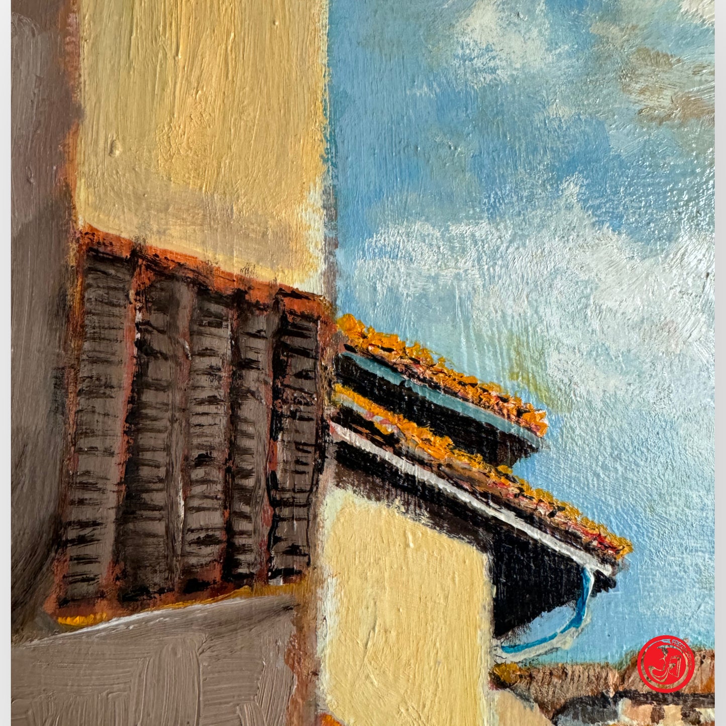 Quadro dipinto Vista della città - Fra Guy 2002 - 60 x 75 cm