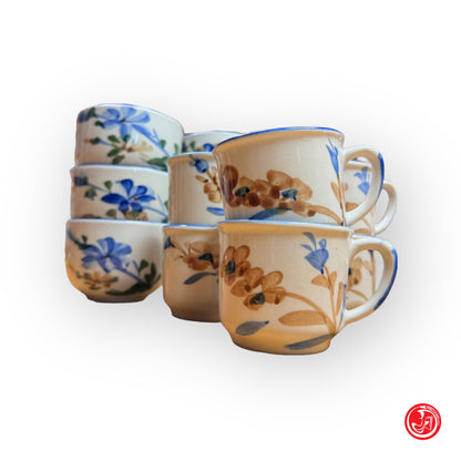 Set da 6 per il the e il caffè-tazzine e tazze con piattini-ceramica M. in China