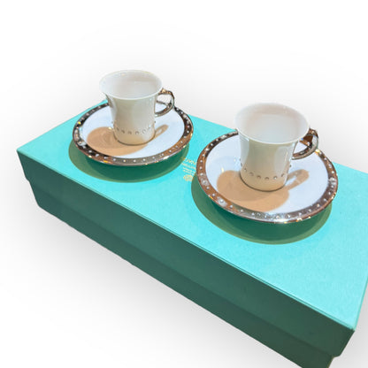 Coppia di tazzine da caffè manifatture de Monaco con i brillantini