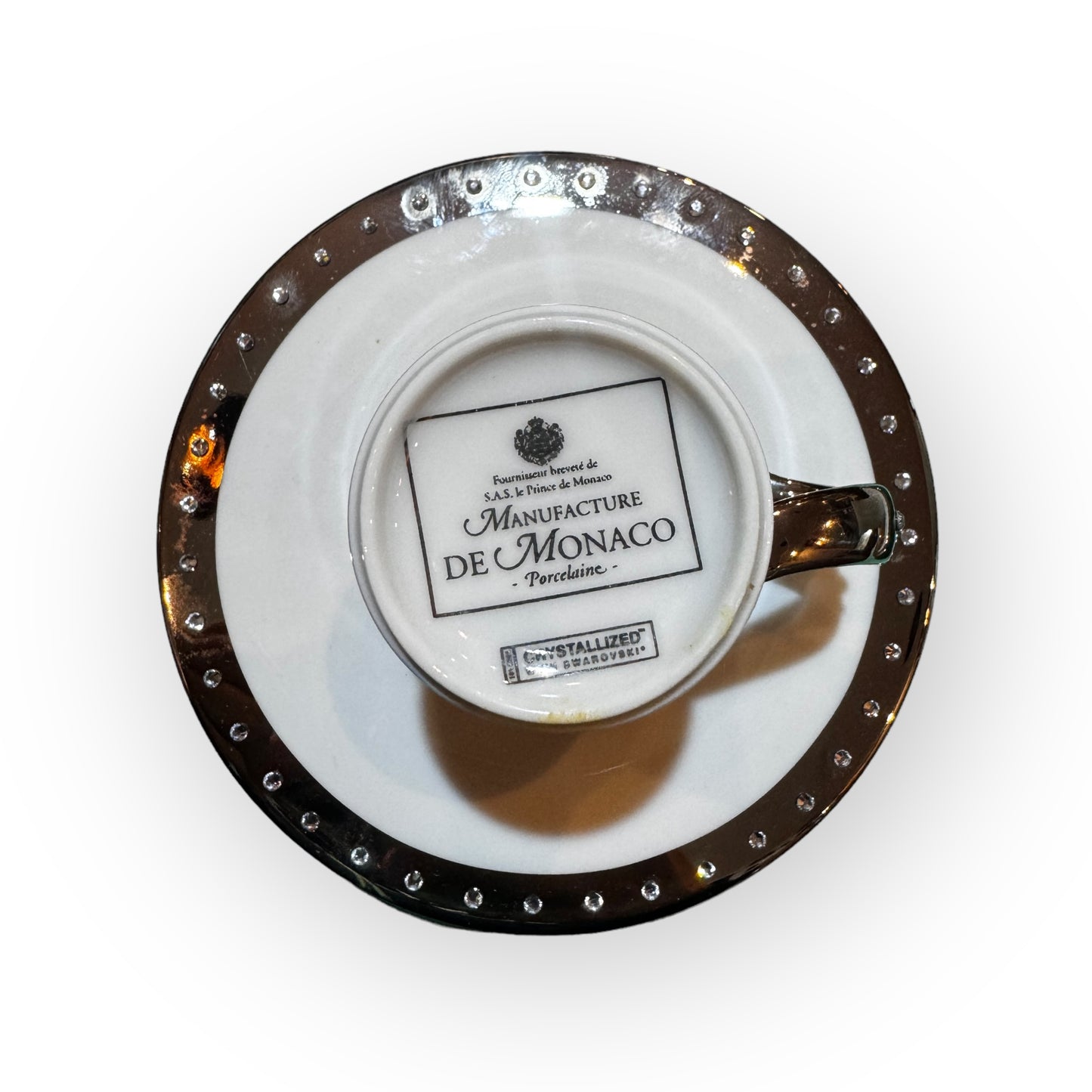 Coppia di tazzine da caffè manifatture de Monaco con i brillantini