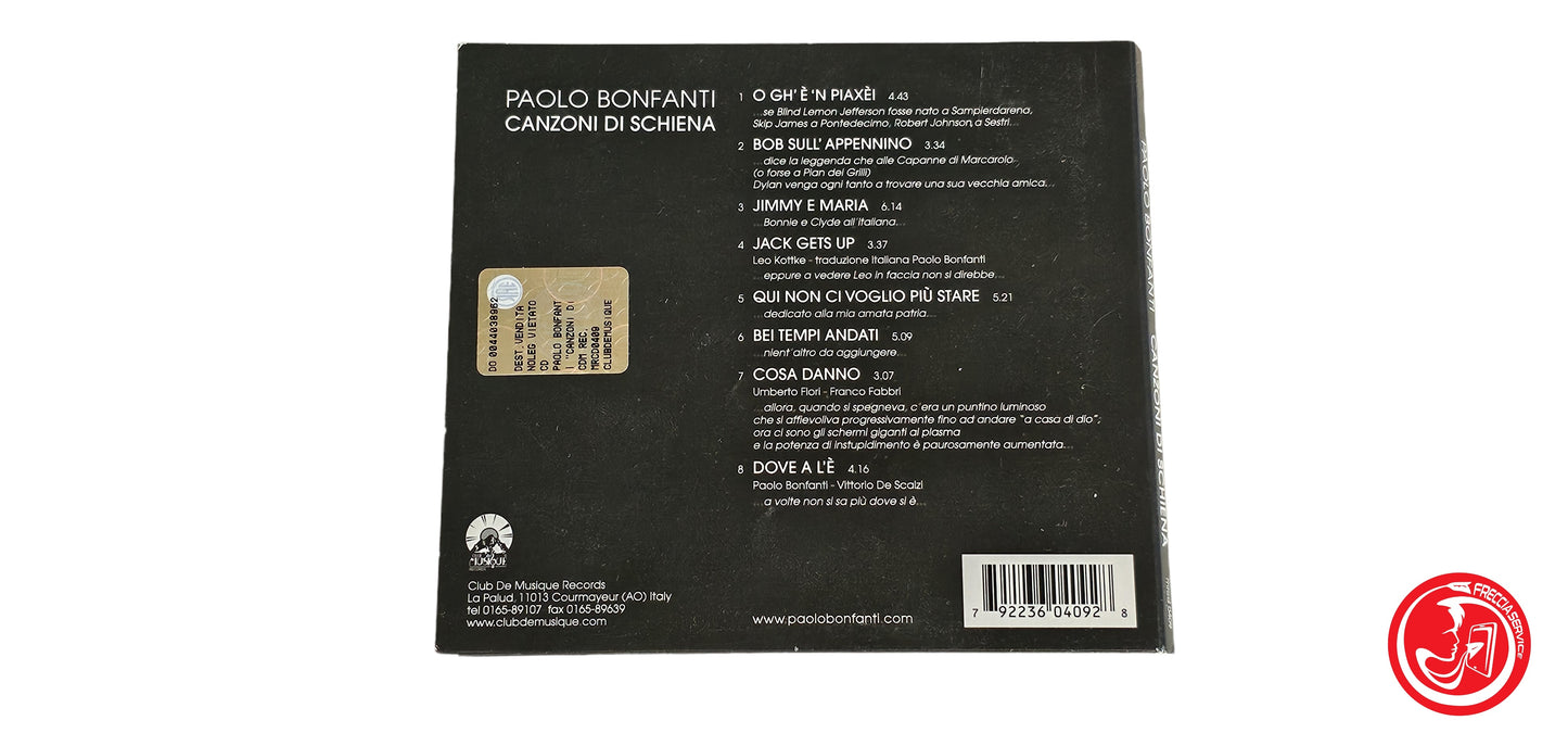 CD Paolo Bonfanti – Canzoni Di Schiena