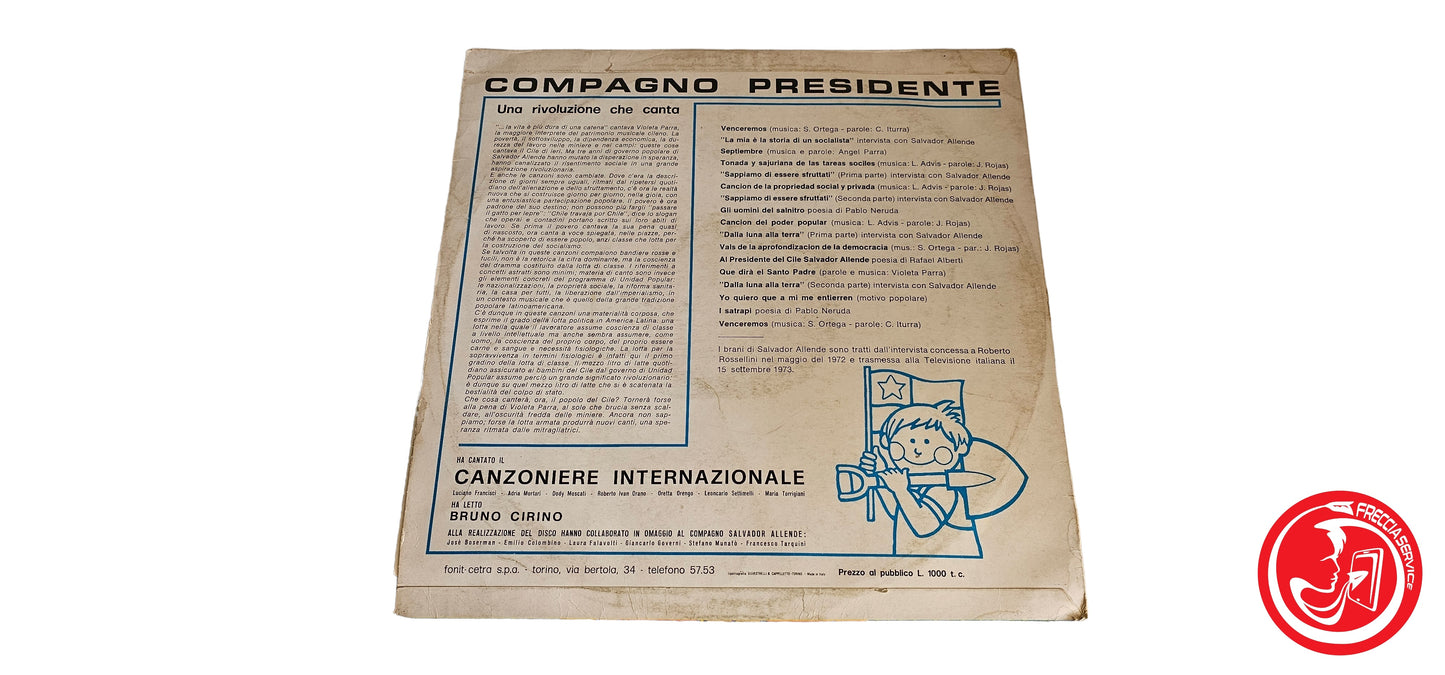 VINILE Canzoniere Internazionale – Compagno Presidente