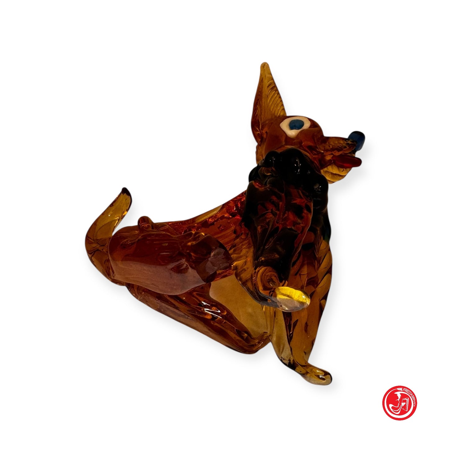Cane in vetro lavorato a mano - soprammobile