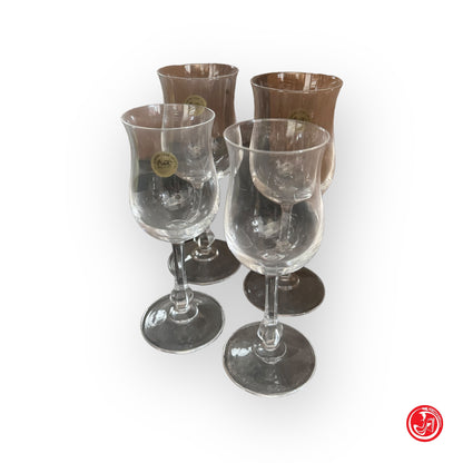 4 bicchieri vino e acqua in cristallo - calici Pinot made in Italy