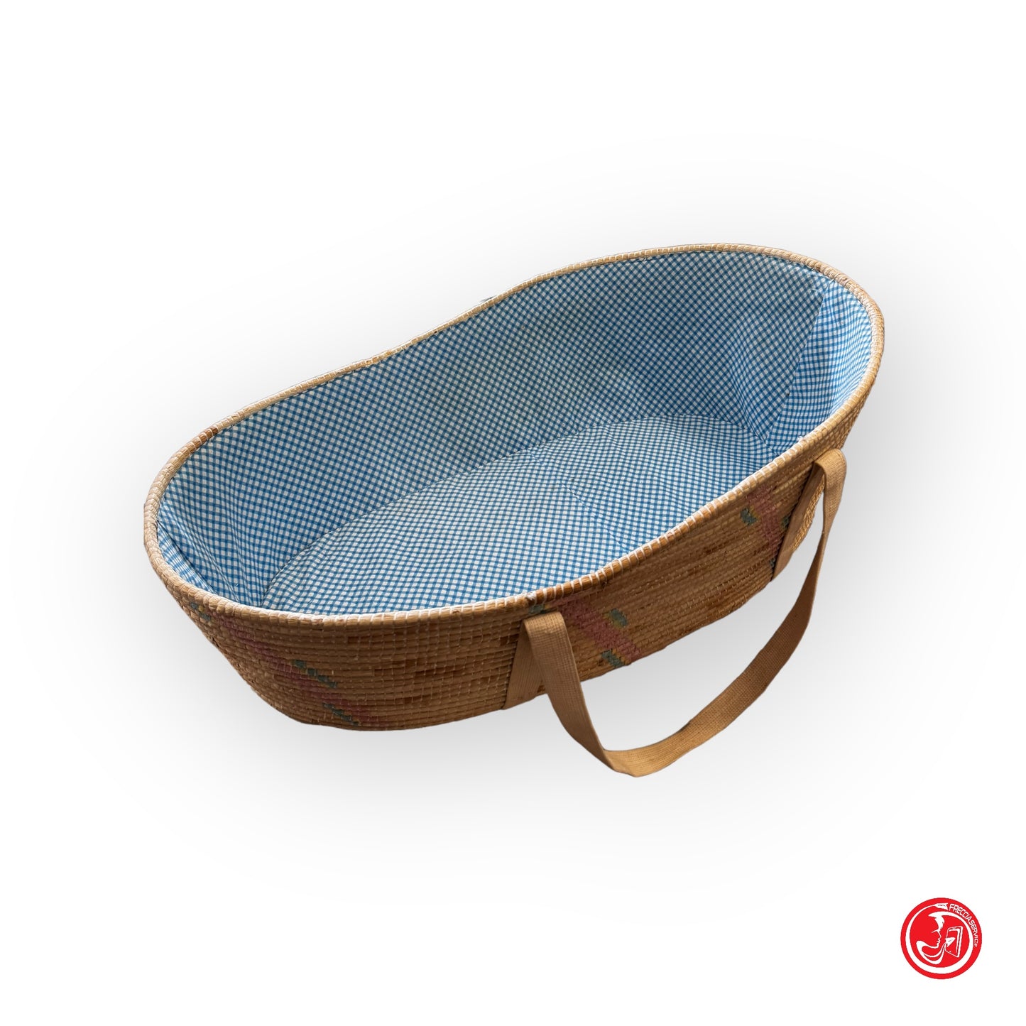 Cesta per infante con rivestimento interno e manici
