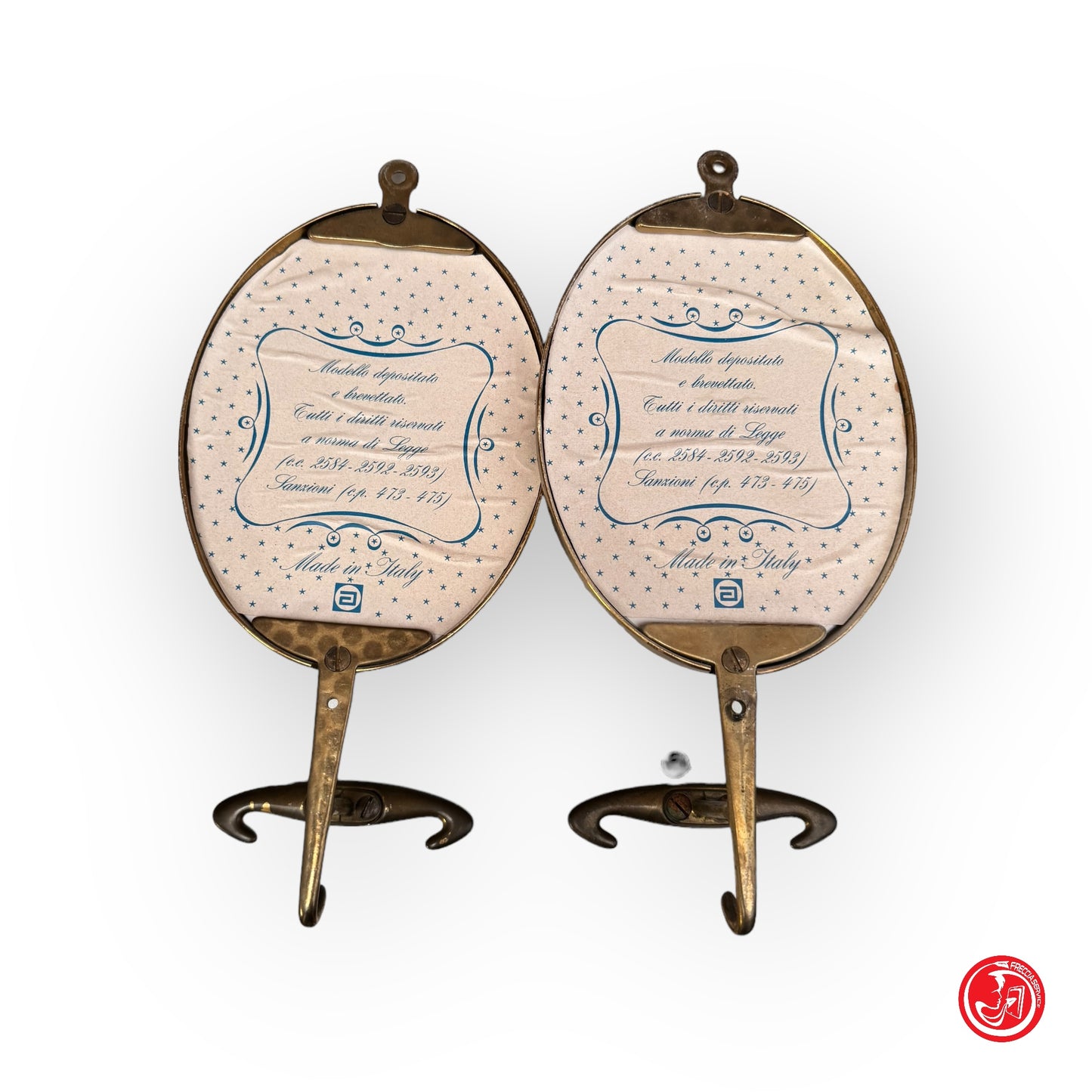 Coppia di appendi abiti vintage cars design con certifica