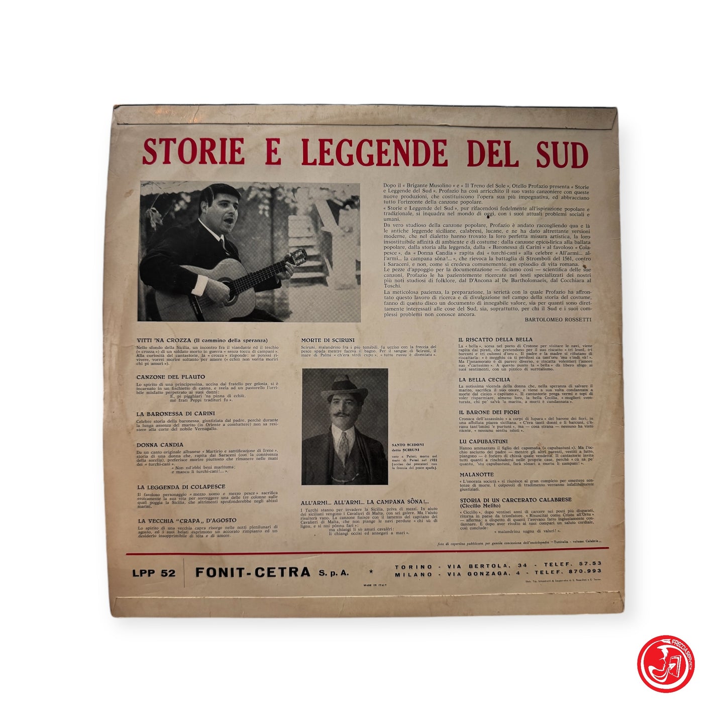 Storie e leggende del sud - Otello Profazio - Vinile