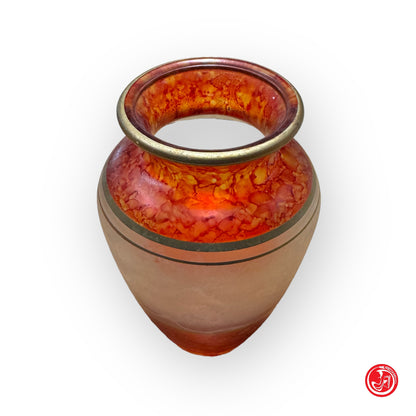 Vaso in vetro rosso