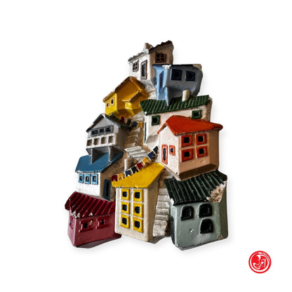 Lavorazione in gesso realizzato a mano in Brasile - Case colorate