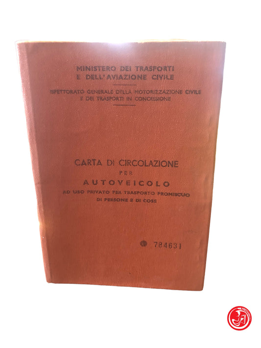 CARTA DI CIRCOLAZIONE FIAT 1100