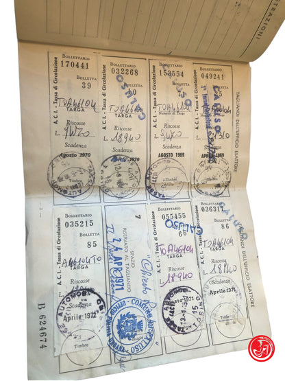 CARTA DI CIRCOLAZIONE LANCIA 818