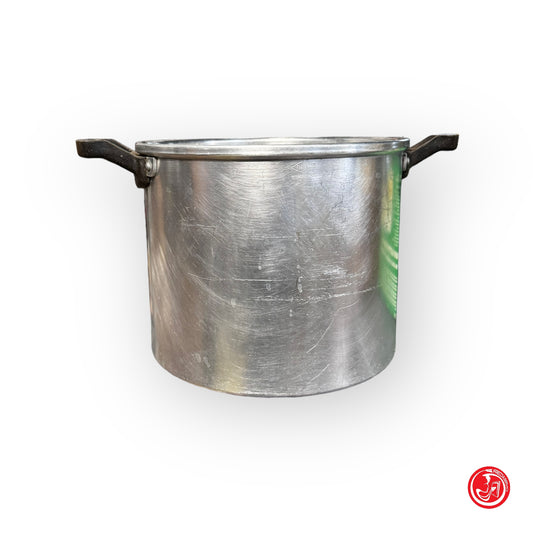 Ancient aluminum pot with lid