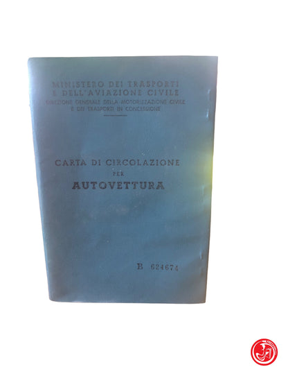 CARTA DI CIRCOLAZIONE LANCIA 818