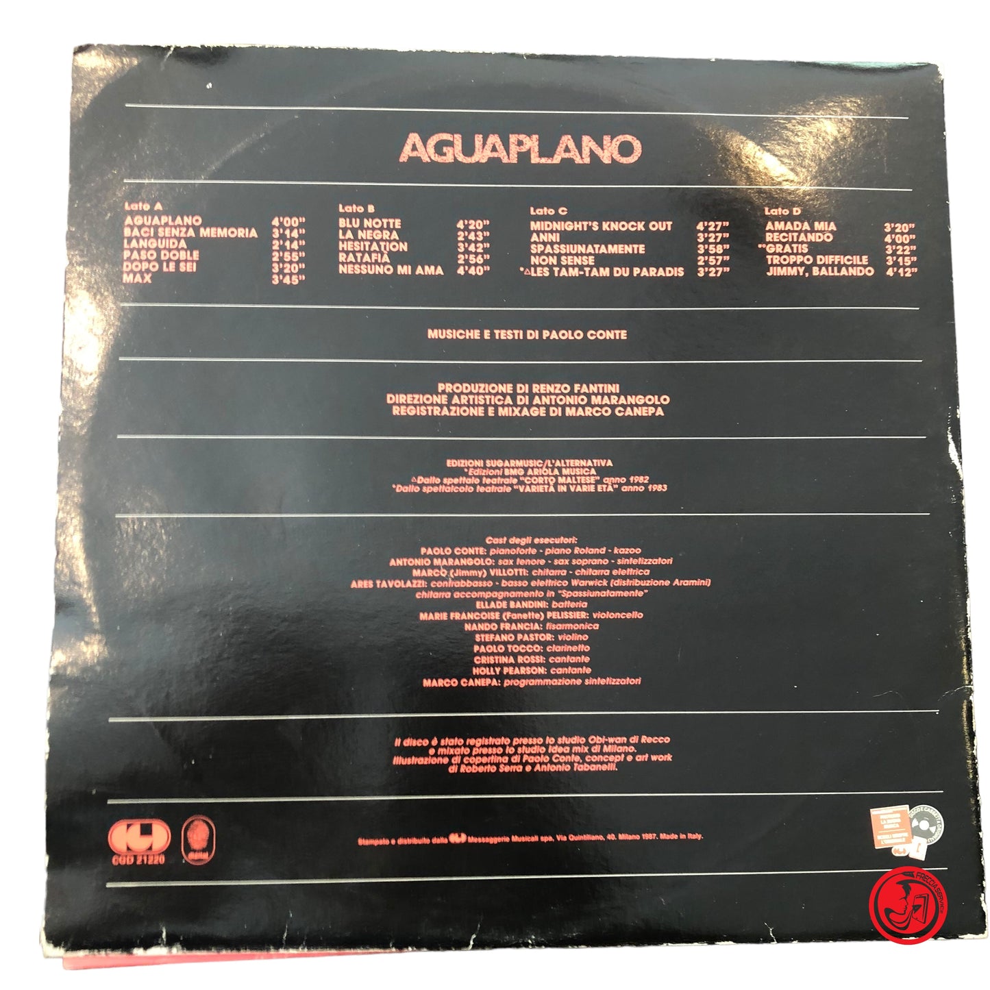 VINILE - PAOLO CONTE - AGUAPLANO